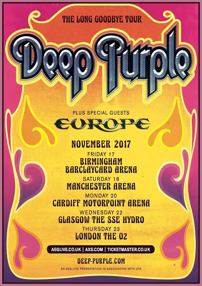 DEEP PURPLE AND EUROPE JOIN FORCES IN MINI UK TOUR